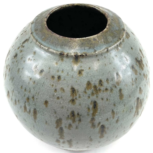 515 - Jason WASON (1946) Globular vessel Stoneware, impressed personal and Leach Pottery seal to base, 22c... 