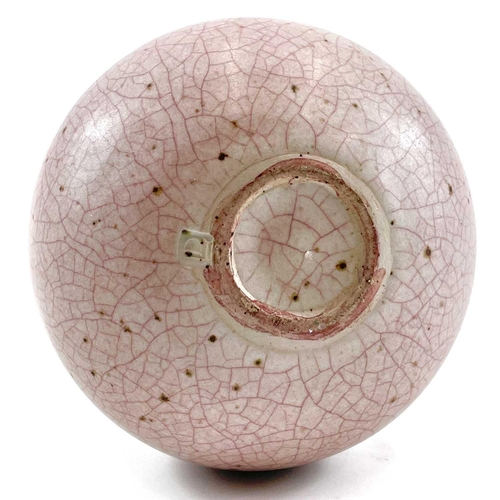 517 - David LEACH (1911-2005) Crackle ovoid vase Porcelain with rose crackle glaze, impressed persobal sea... 