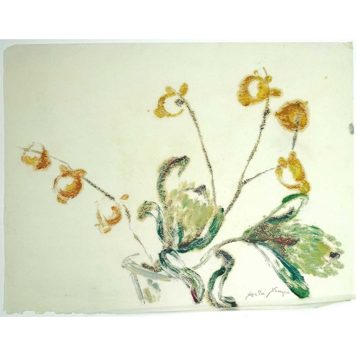 529 - Stella SHAWZIN (1923-2020) A collection of seven loose figurative and botanical works Mixed media, s... 