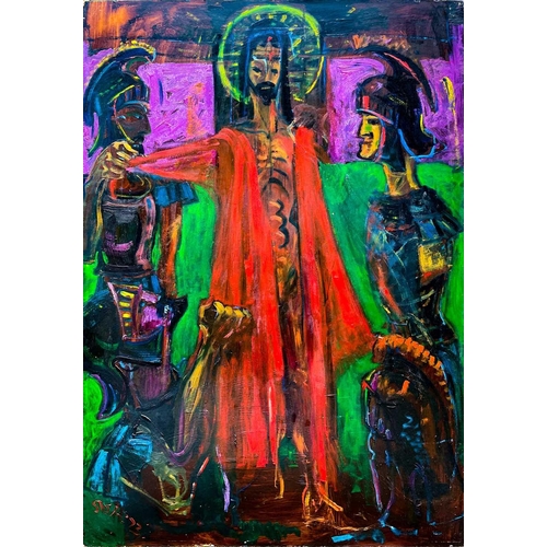 548 - Sven BERLIN (1911-1999) The 15 Stations of The Cross, 1973 15 oils on board Each signed and dated '7... 