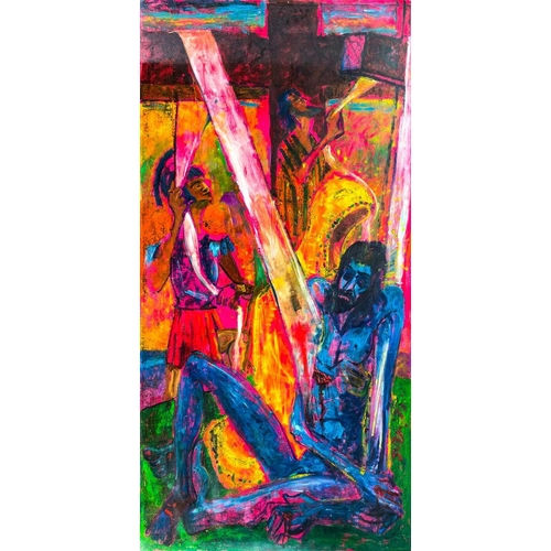 548 - Sven BERLIN (1911-1999) The 15 Stations of The Cross, 1973 15 oils on board Each signed and dated '7... 