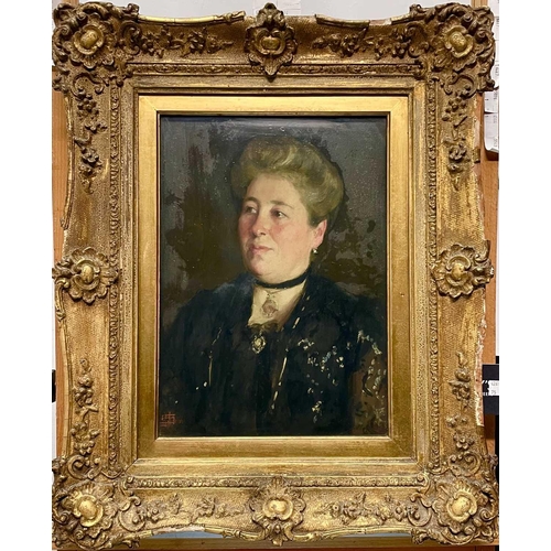 555 - Solomon Joseph SOLOMON (1860-1927) Portrait of Mrs H. Montagu (Wife of Hyman Montagu, F.S.A.) Oil on... 