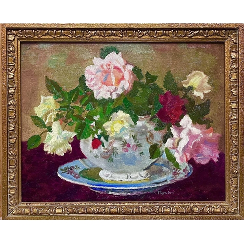 556 - Alfred Reginald THOMSON (1895-1979) Still Life with Roses Oil on board, signed, 29 x 37.5cm.