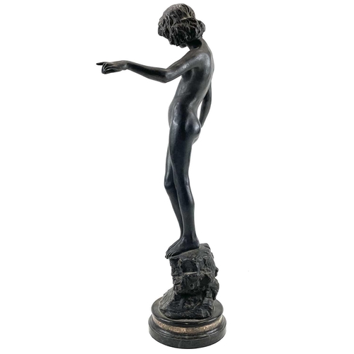 567 - Edward Onslow FORD (1852-1901) Folly Bronze on serpentine socle, full height 52.5cm To the socle is ... 