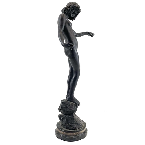 567 - Edward Onslow FORD (1852-1901) Folly Bronze on serpentine socle, full height 52.5cm To the socle is ... 