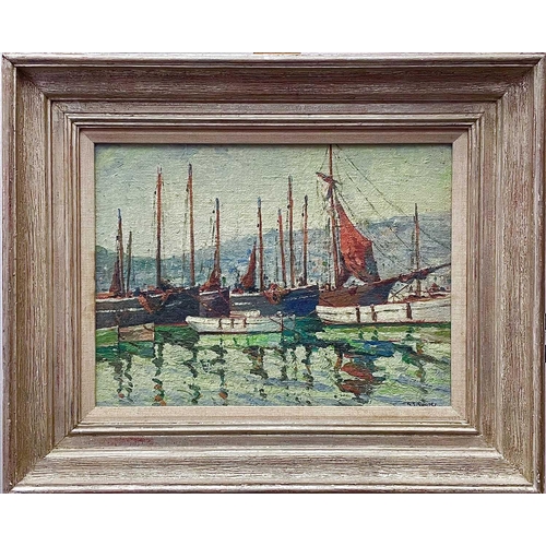 57 - George TURLAND GOOSEY (1877-1947) St. Ives Harbour Oil on board Signed 28.5 x 38.5cmThis oil appears... 