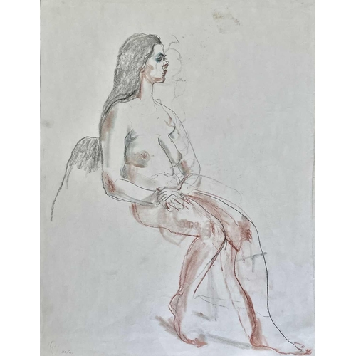 579 - Henry Richard BIRD (1909-2000) Seated Nude Mixed media. 56 x 38cm. Along with seven other works by t... 