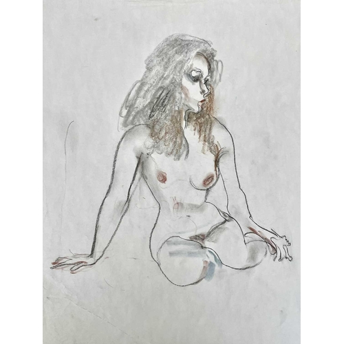 579 - Henry Richard BIRD (1909-2000) Seated Nude Mixed media. 56 x 38cm. Along with seven other works by t... 