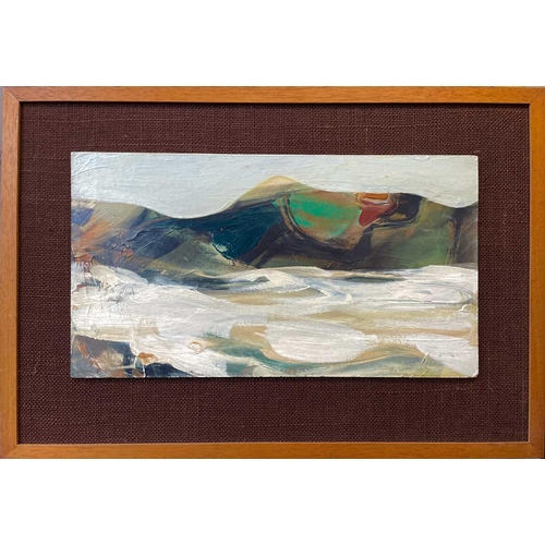 58 - Reg WATKISS (1933-2010) Landscape Oil on board, signed, 25 x 45.5cm.Although in good condition we fe... 