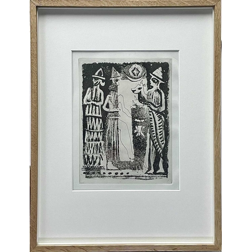 593 - John PIPER (1903-1992) Figures from a Seal, 1955 Aquatint Plate size 15.5 x 21cm Levinson 88. The fr... 