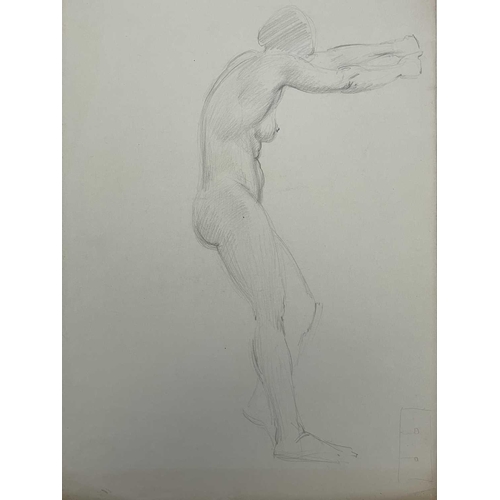 605 - Bernard NINNES (1899-1971) Seated nude Graphite on paper, 56 x 38cm. Together with fifteen other loo... 