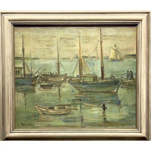 614 - Jules NEERMAN (1900-1967) Le Port Oil on canvas, signed, 48 x 58cm.