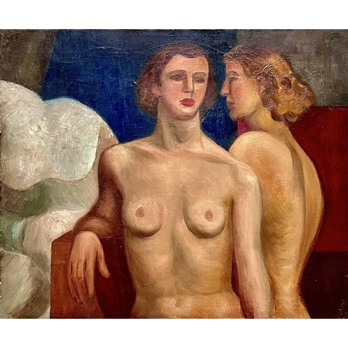 622 - Follower of Mark GERTLER (1891-1939) Nude Studies Oil on canvas, signed Warburg to verso, 63.5x76cm