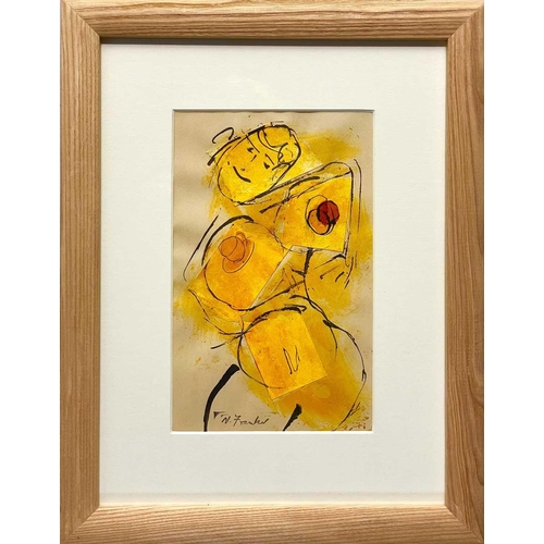 631 - Nan FRANKEL (1921-2000) Female Figure Mixed media on paper, studio stamped signature, 26 x 16.5cm.