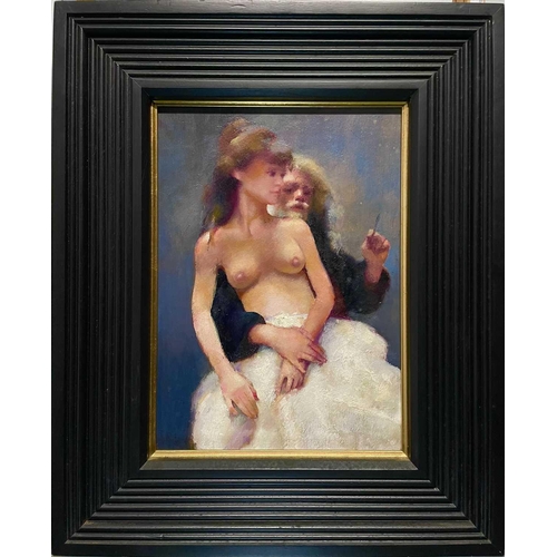 652 - Robert Oscar LENKIEWICZ (1941-2002) Painter with Suzanne, St Antony Theme Oil on panel, signed and i... 