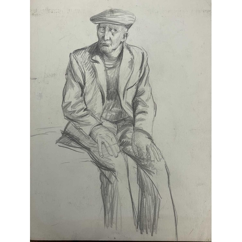 655 - Bernard NINNES (1899-1971) Suited gentleman Charcoal, signed, 38.5 x 28cm. Together with eleven loos... 