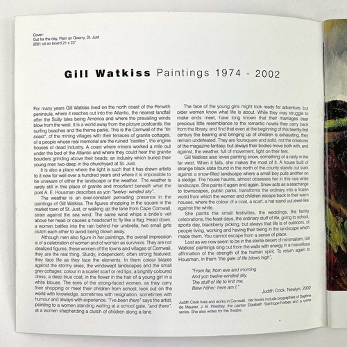 708 - Four publications. Gill Watkiss: Paintings 1974-2002. Exhibiton catalogue. Published 2002 by Great A... 