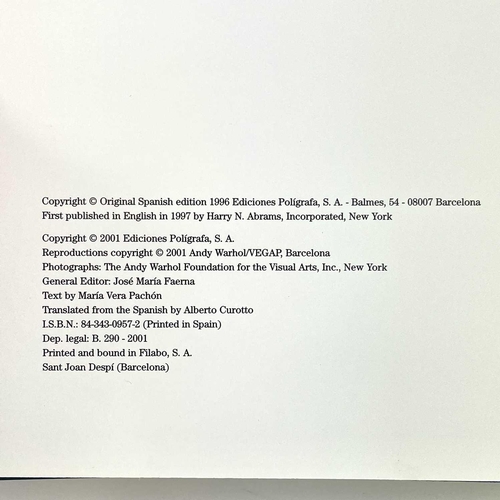 737 - Andy Warhol. Ediciones Poligrafa First published 1996, reprinted 2001. Hardback.