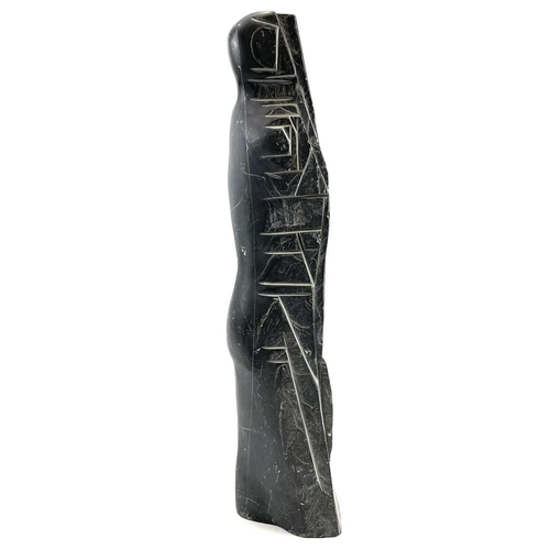 77 - Max BARRETT (1937-1988) Female Form Carved slate Monogrammed Height 54cmNo damage or repair noted. S... 