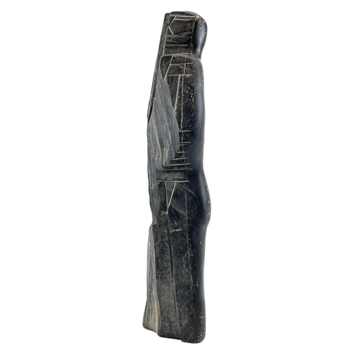 77 - Max BARRETT (1937-1988) Female Form Carved slate Monogrammed Height 54cmNo damage or repair noted. S... 