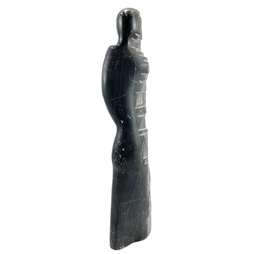 77 - Max BARRETT (1937-1988) Female Form Carved slate Monogrammed Height 54cmNo damage or repair noted. S... 