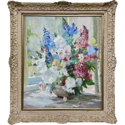 86 - Stanley Horace GARDINER (1887-1952) June Flowers, Lamorna  Oil on board Signed and dated '50 70 x 60... 