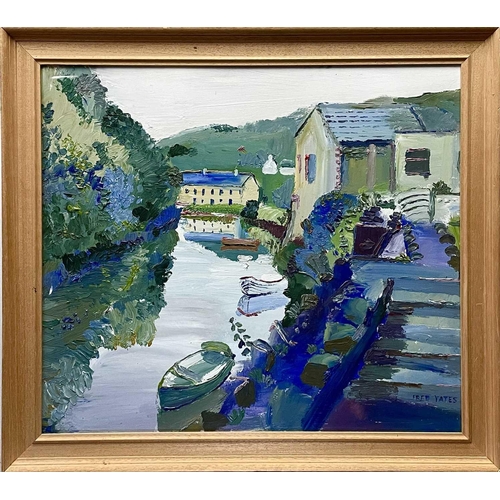 87 - Fred YATES (1922-2008) Lostwithiel Oil on board, signed, 60 x 67cm.Most of the Fred Yates in this sa... 