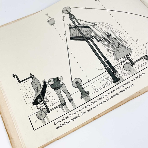 461 - W. Heath Robinson Illustrations. 'Behind the Scenes at Moss Bros'. Spotting to pictorial thin card w... 