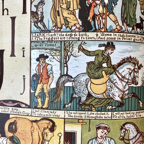 47 - Walter Crane 'Sixpenny' toy book. 'Baby's Own Alphabet,' new series, rubbed pictorial thin card wrap... 