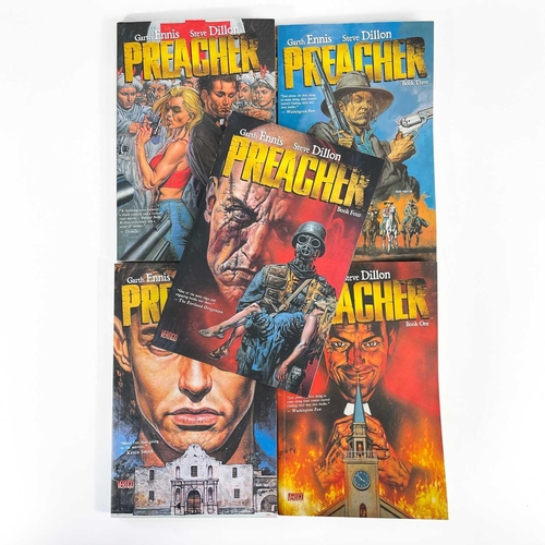 474 - Vertigo Comics. 'Preacher' and 'The Invisibles'. Books 1, 2, 3, 4 and 6 of 'Preacher', by Garth Enni... 