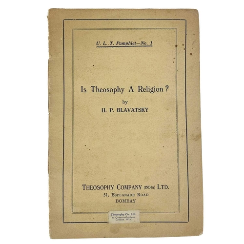 48 - H. P. Blavatsky and Theosophy interest. 'Is Theosophy A Religon?' U. L. T. Pamphlet No. 1, thin card... 