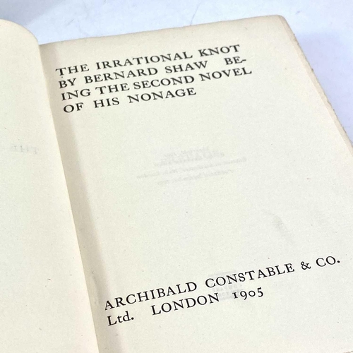 482 - Bernard Shaw. Seven works. 'The Irrational Knot,' first edition, leaves printed in the US, original ... 