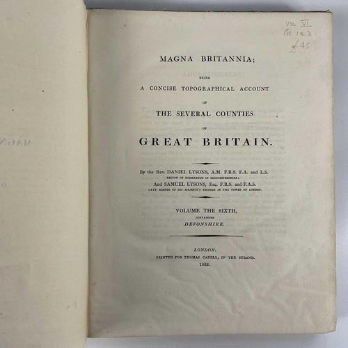 495 - Magna Britannia: Volume 6, Devonshire (two vols) By Daniel Lysons and Samuel Lysons. A general and p... 