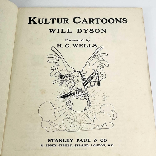 497 - Will Dyson Illustrations. 'Kultur Cartoons'. Foreward by H. G. Wells, thin card wraps, twenty plates... 