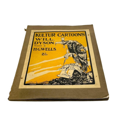 497 - Will Dyson Illustrations. 'Kultur Cartoons'. Foreward by H. G. Wells, thin card wraps, twenty plates... 