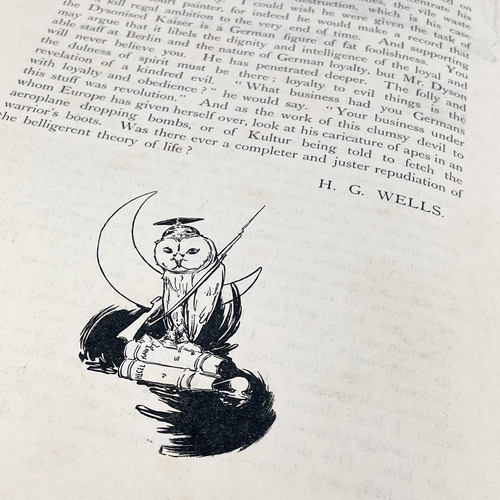 497 - Will Dyson Illustrations. 'Kultur Cartoons'. Foreward by H. G. Wells, thin card wraps, twenty plates... 