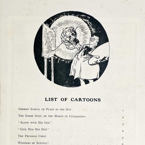 497 - Will Dyson Illustrations. 'Kultur Cartoons'. Foreward by H. G. Wells, thin card wraps, twenty plates... 