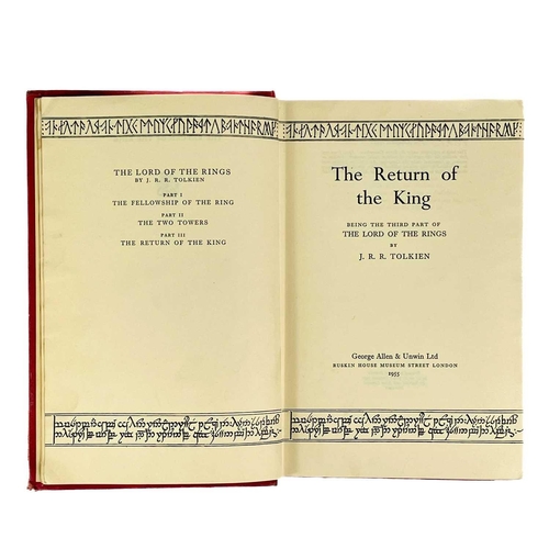 500 - J. R. R. Tolkien first edition. 'The Return of the King,' signature mark '4' to page 49, lacks dj, o... 