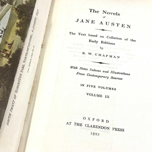 522 - JANE AUSTEN R. W. Chapman’s 1923 Oxford edition of the Novels, three volumes, 1923 large paper ed, l... 