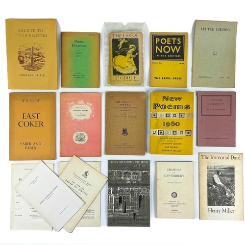 527 - T. S. Eliot and poetry interest. 'The Music of Poetry,' thin cardwraps, spotting, Jackson, Son & Com... 