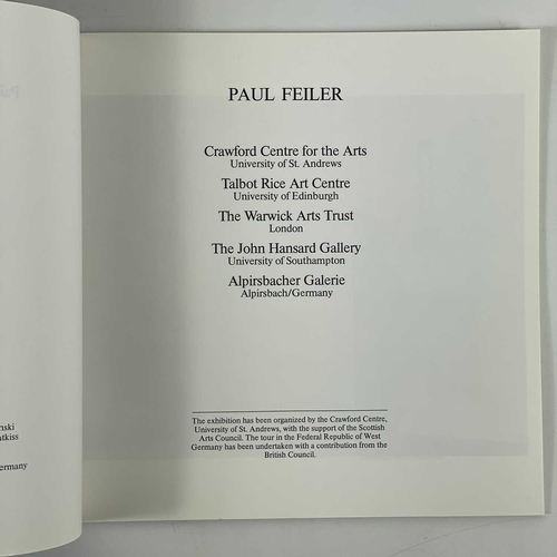 531 - Paul Feiler. 'Paintings and Screenprints 1951-1980,' twenty six copies, thin card wraps, colour illu... 