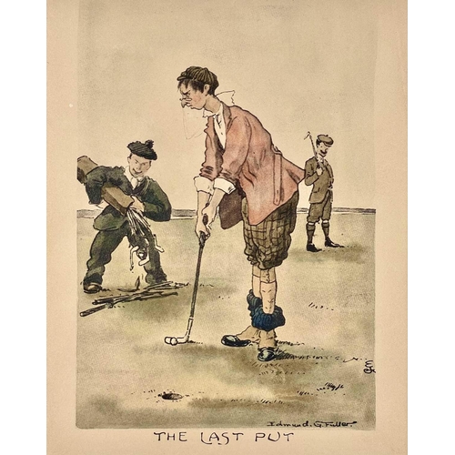 534 - Edmund G Fuller. Six golfing prints together with two copies of 'The Sketch' magazine in which the a... 