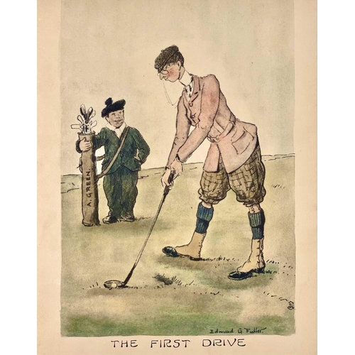 534 - Edmund G Fuller. Six golfing prints together with two copies of 'The Sketch' magazine in which the a... 