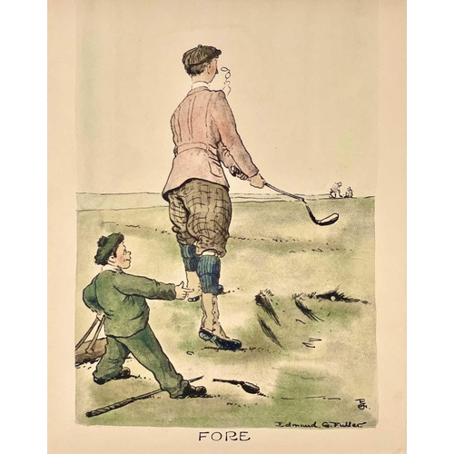 534 - Edmund G Fuller. Six golfing prints together with two copies of 'The Sketch' magazine in which the a... 