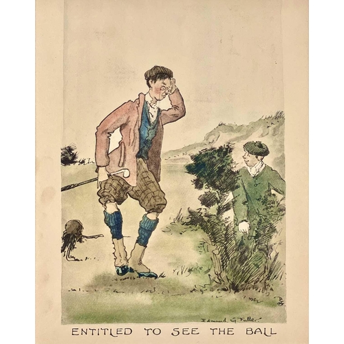 534 - Edmund G Fuller. Six golfing prints together with two copies of 'The Sketch' magazine in which the a... 