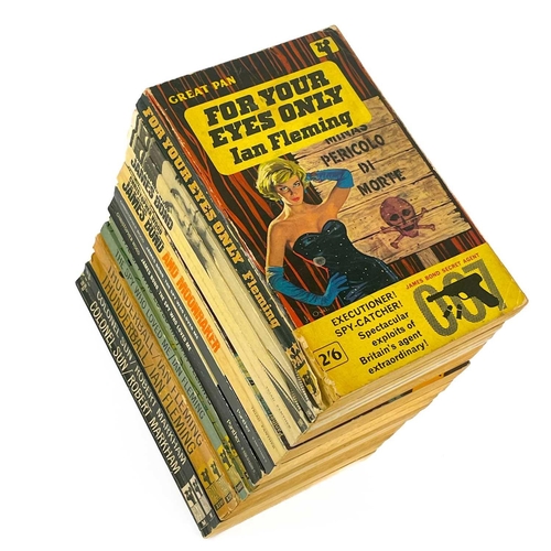 66 - Ian Flemings 'James Bond'. Thirteen paperbacks. Including 'Moonraker', 'The Spy Who Loved Me', 'For ... 