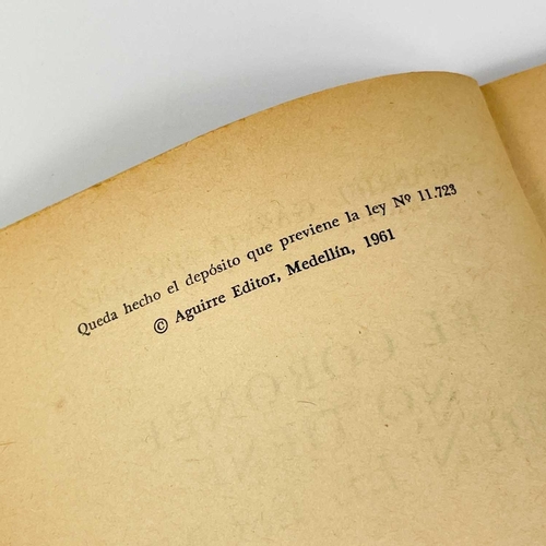 70 - A first edition Gabriel Garcia Marquez. 'El Coronel No Tiene Quien Le Escriba (No One Writes to the ... 