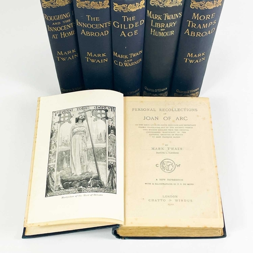 73 - Mark Twain. Eight works. 'A Tramp Abroad,' first UK edition, orginal cloth with staining and rubbed,... 