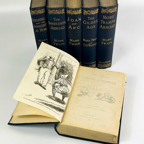 73 - Mark Twain. Eight works. 'A Tramp Abroad,' first UK edition, orginal cloth with staining and rubbed,... 