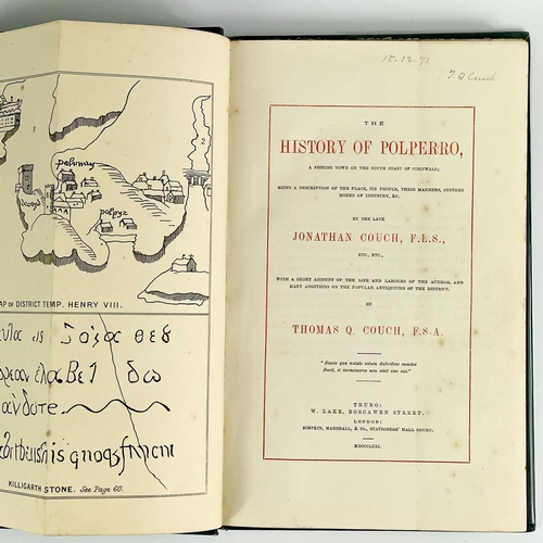 86 - CORNWALL INTEREST THE HISTORY OF POLPERRO By Jonathan Couch (1871) Truro : W Lake. With intact foldi... 